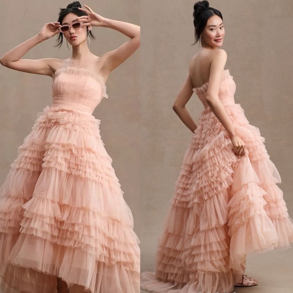 Mac Duggal Dresses & Skirts - NWT Mac Duggal 20573 Tiered Strapless Tulle A-Line High-Low Gown Anthropologie